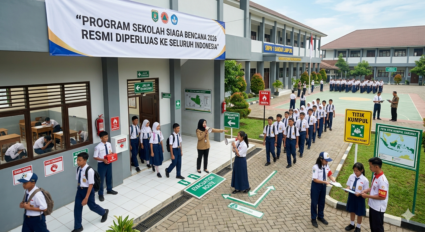 Program Sekolah Siaga Bencana 2026 Resmi Diperluas ke Seluruh Indonesia